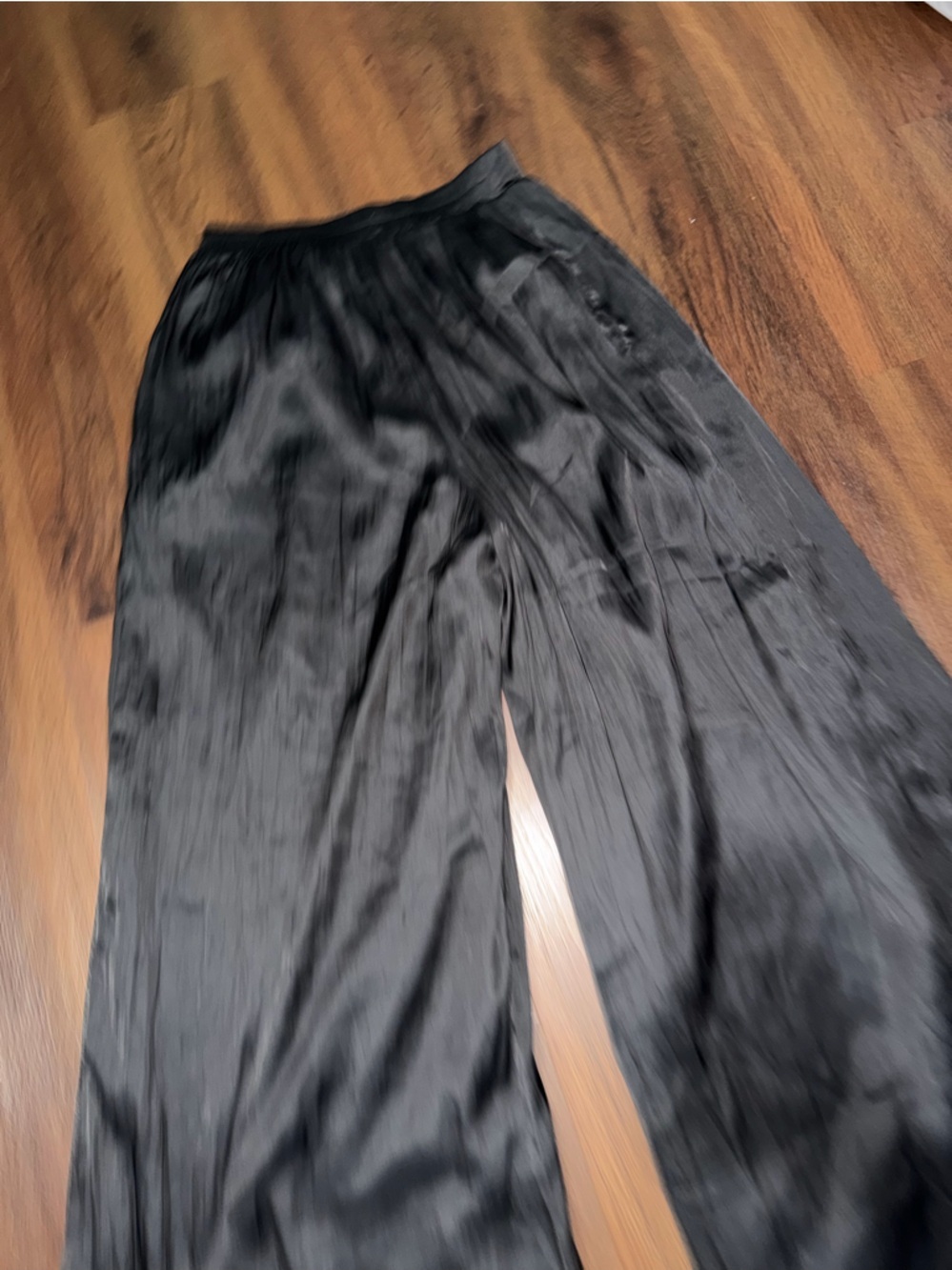 NEW Baltic Born Jayla Palazzo Satin Pant black wide leg casual spring $90 - Picture 5 of 8